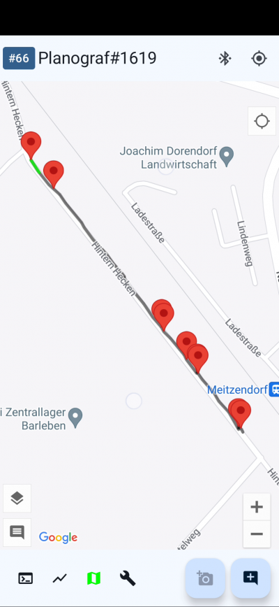 Planograf-App Ansicht Karte gezoomt