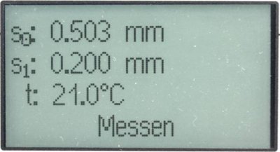 Display of the dual-gauge Benkelman Beam during measurement